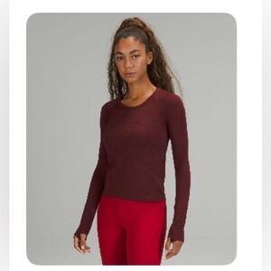 Lululemon Swiftly Tech Long Sleeve Shirt 2.0 - Red Merlot